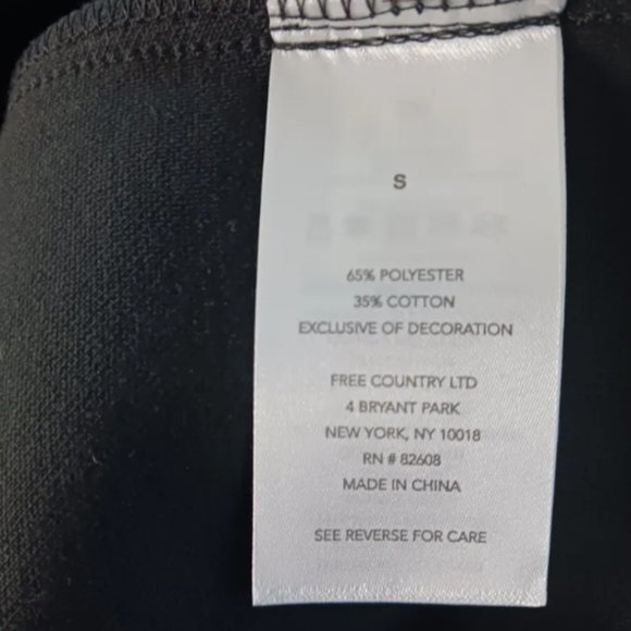 FREE COUNTRY mens Jacket Jet Black Zip-Up Hang Out Fleece Size Small - Picture 9 of 9